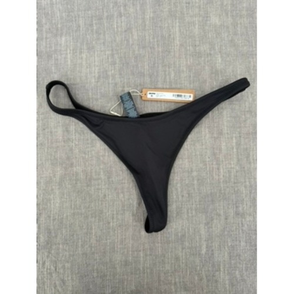 SKIMS Recycled Swim Thong Bikini Bottom Onyx Black Size S Small NWT